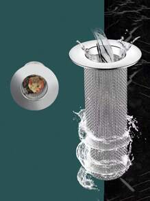 1pc Stainless Steel Drain Cover For Bathroom, With Hair & Debris Catching Function Home Bathroom Decor Fall Decor Back To School