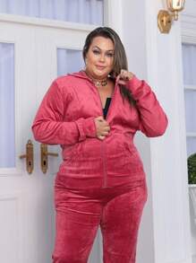 Plus Size Co-Ords - Rusty Rose - View 4