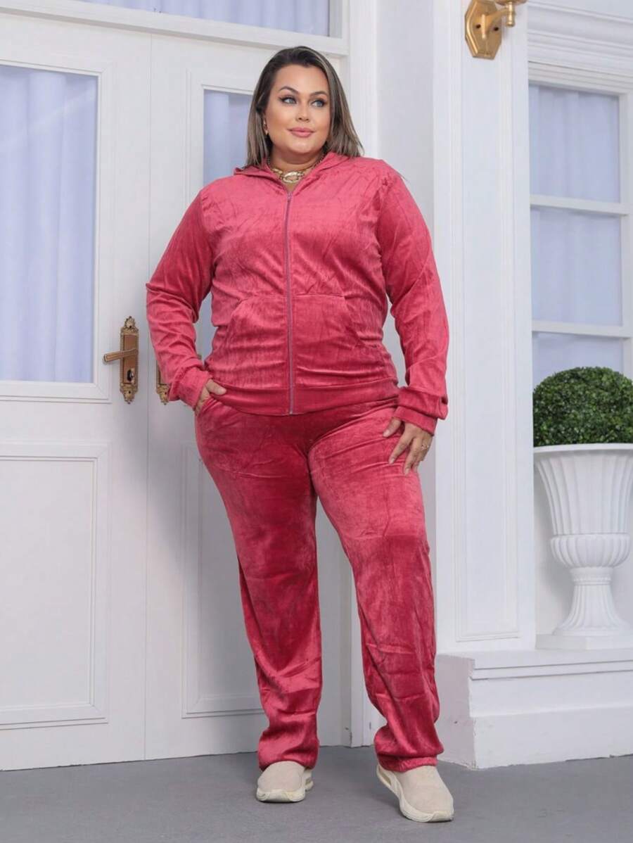 Plus Size Co-Ords - Rusty Rose - View 1