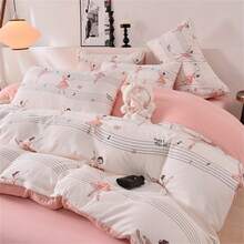 4入組超柔軟純色床上用品套裝（1件床單,1件被套,2件枕套）,適用於四季 - 彩色 - 查看 4