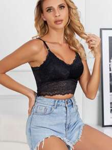 4 Stücke Damen Sexy Blumen Spitze Bhs Top Bequemer Bralette Unterwäsche Weiblich Ausgehöhlte Drahtlose Wäsche Nahtloser Bh - Verschiedenfarbig - Übersicht 7