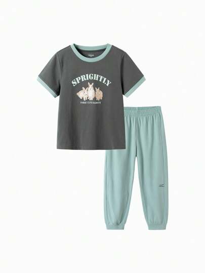 Balabala Set Stylish And Sporty New Summer Outfit Girls' Two-Piece