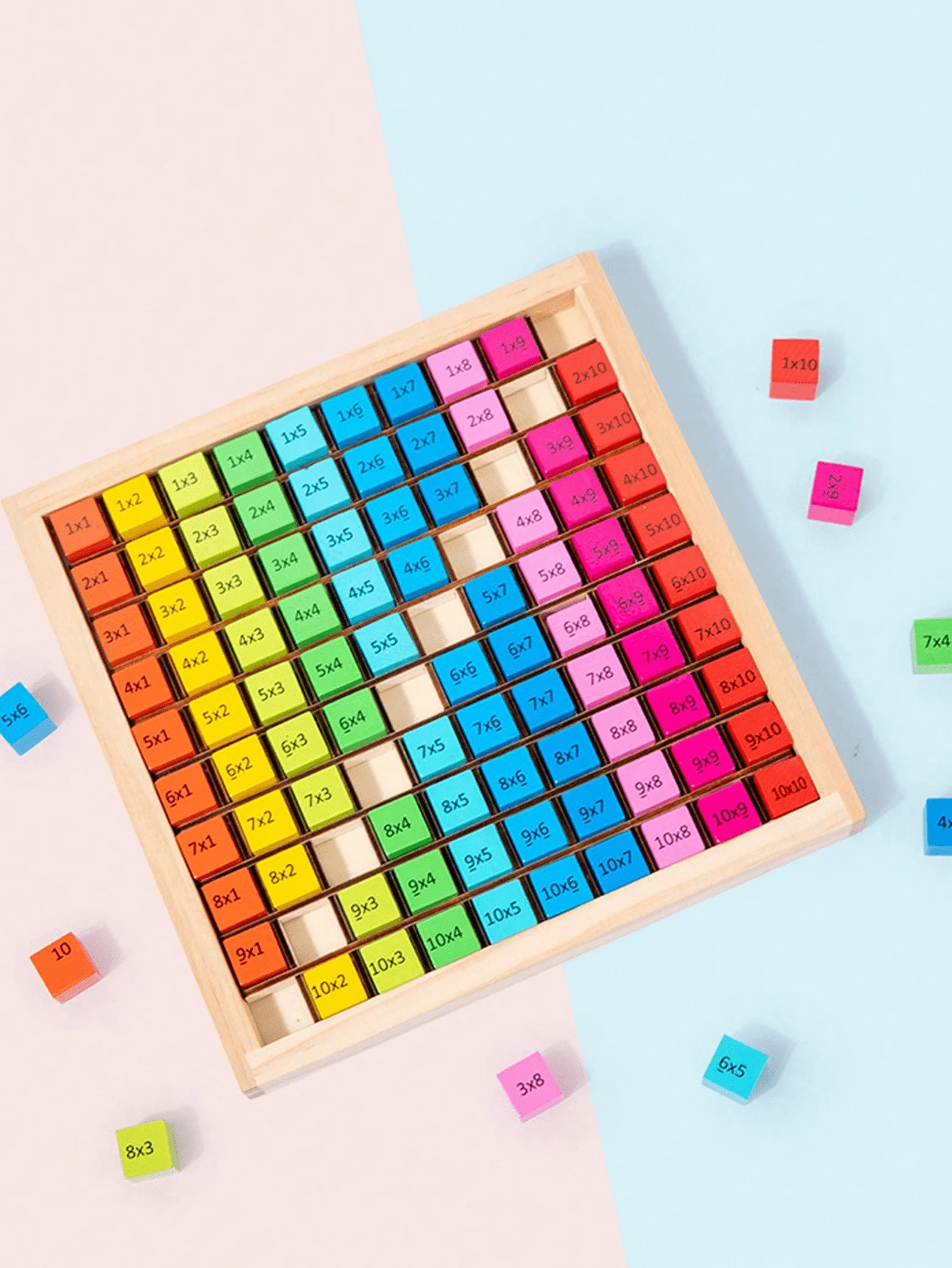 1 cái Bằng gỗ Đồ chơi Montessori Môn Toán 10x10 Phép nhân Bàn Phép nhân Tấm bảng Giáo dục Trò chơi Đối với Trẻ em , Thích hợp Đối với Con trai Và Cô gái Học tập Môn số học Dạy học