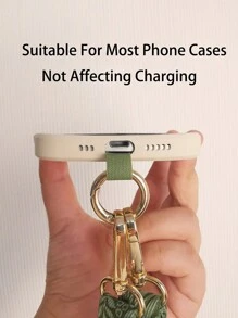 Painted Crossbody Cell Phone Lanyard Strap Adjustable Neck Hanging Rope With Gasket Clip Anti-Lost Universal Phone Case Lanyards Gifts For Mother, Family, Friends, Birthday, Holiday Phone Charm, Phone Chain - Green - View 11