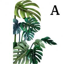 Pegatinas De Pared Fáciles De Instalar De Hojas Verdes Tropicales: Superficie De Vinilo Brillante, Decoración De Hogar Temática Natural Vibrante - ¡opción Ideal Para Superficies De Plástico!