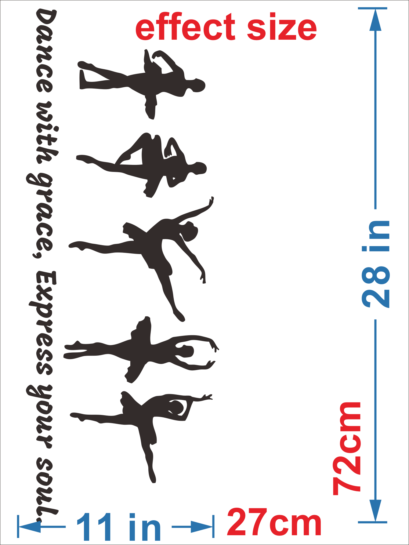 1PC Ballet Wall Stickers Dance With Grace And Express Your Soul Inspirational Quote Decals