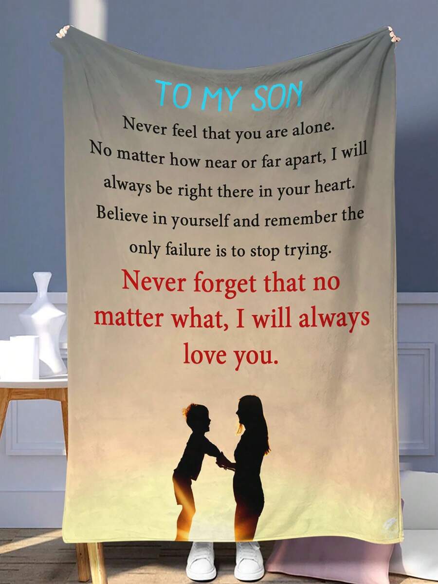 1件超柔軟法蘭絨毛毯,設有個性化設計可作為送給兒子的禮物,適用於沙發、臥室。高清晰度印刷毛毯,法蘭絨毯套,有多種尺寸可選 - 多色 - 查看 1