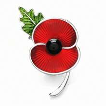 Spilla con papavero smaltato rosso, souvenir del Remembrance Day nel Regno Unito, accessorio per Ognissanti, gioiello per la Festa degli Insegnanti, accessorio per costumi, ciondolo per borse, accessorio per l'ufficio, regalo di Natale
