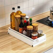 1 Miếng Phòng bếp Giá để bát đĩa , Tủ Được xây dựng trong Tự làm Loại ngăn kéo Kéo Rổ , Kéo Và Bát Giá đỡ Đĩa Làm khô hạn Cái giá , Kéo ra Có thể mang đi Sắt Hộp đựng , Nhà  Phụ kiện Nhà bếp - trắng - Xem 8