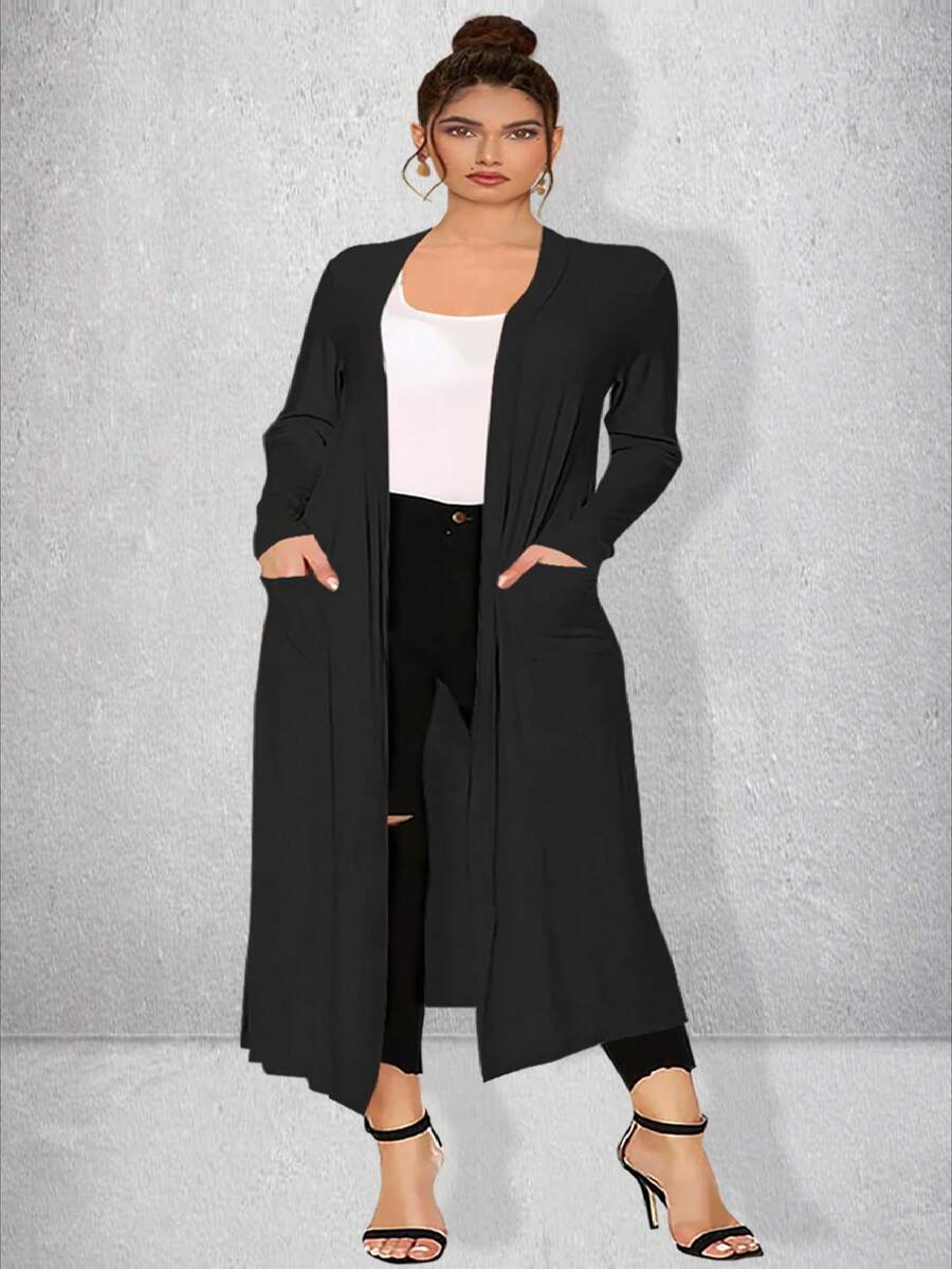 Ensamble Largo Casual Elegante De Manga Larga Maria Bela Modelo Valladolid 2 - Negro - Ver 1