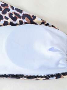 Women Sexy Leopard Print One Shoulder Bikini Set Summer - Multicolor - View 6