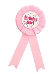 1 件生日女孩徽章别针儿童生日礼物派对装饰配件，圣诞节