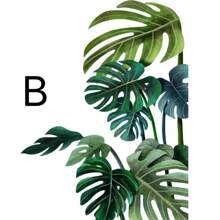 Pegatinas De Pared Fáciles De Instalar De Hojas Verdes Tropicales: Superficie De Vinilo Brillante, Decoración De Hogar Temática Natural Vibrante - ¡opción Ideal Para Superficies De Plástico!