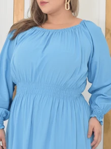 Plus Size Dresses - Blue - View 3