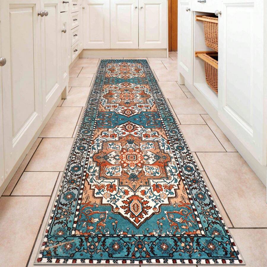 Famibay Carpet Runners For Hallway Non-Slip Distressed Area Rug Washable Floor Entryway Carpet For Hallways Laundry Room Kitchen Bathroom - Multicolor - View 1