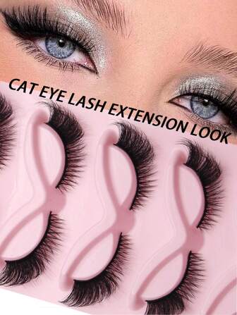 False Eyelashes,5Pairs Cat Eye Lashes Cat Eye False Eyelashes Fake Eyelashes Makeup False Eyelashes For Masquerade Suits Party Strip Lashes,Lashes,Eyelashes,Fake Lashes