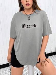 Plus Size T-Shirts - Màu Xám nhạt - Xem 1