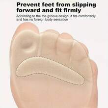 1 Pair Women's Forefoot Pad For High Heel Shoes, Half-Sized Insole Pad For High Heel Sandals, Anti-Slip Adhesive Self-Stick