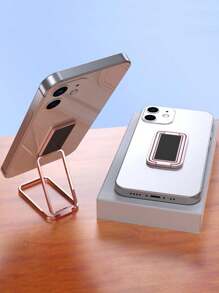 Soporte De Teléfono Celular Metálico Plegable Y Adhesivo Rotary - Rosa - Ver 9