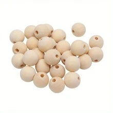 100入組6-25mm木珠,適用於珠寶製作diy花環,家庭/農舍裝飾,創意手工藝品用品 - 原木色 100Pcs - 查看 11
