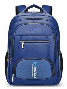 Mochila Unissex Resistente Água Impermeável Cabo de Aço Reforçado para Viagem Escolar Social Elegantes Ótima Promoção Envio Modelo Aleatório - Azul Marinho - Visão 10