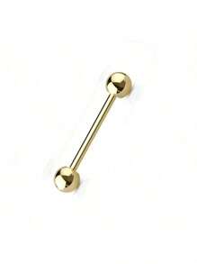 Piercing 100% Titânio Dourado Barbell Língua Hipoalergênico - Ouro amarelo - Visão 1