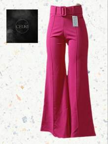Pantalón pata de elefante - Rosa Fucsia - Ver 1