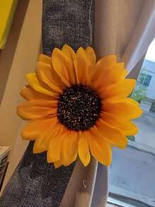 1/2 piezas Accesorios y sujetadores decorativos de cortina de ventana con diseño de girasol - Naranja Quemada - Ver 5