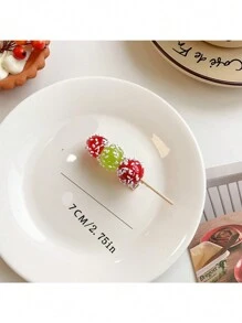 1個創意有趣的糖葫蘆髮夾,可愛又甜美,適用於瀏海側面 - 彩色 - 查看 10