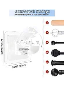 2PCS/4PCS/8PCS Curtain Rod Brackets No Drilling, Self Adhesive Curtain Rod Holders Nail Free Adjustable Curtain Rod Hooks Curtain Hangers For Bathroom Kitchen Bathroom Hotel,Curtain Rod Brackets No Drilling, Self Adhesive Curtain Rod Holders Nail Free Adjustable Curtain Rod Hooks Curtain Hangers For Bathroom Kitchen Bathroom Hotel