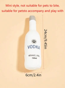 A Mini Plush Toy Designed As A Wine Bottle, Not Suitable For Pets To Chew. It Contains A Built-In Sounder To Attract Pets' Attention. - White - View 3