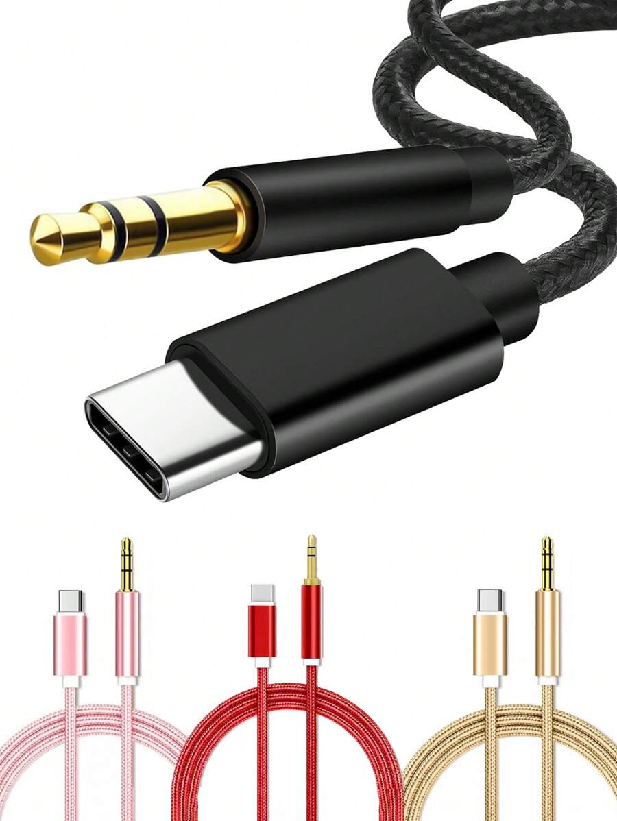 3.5 英尺 USB-C 转 AUX 音频线，Type-C 转 3.5mm 公头耳机音频插孔线/AUX 线/3.5mm 耳机车载音响线，比其他 USB-C 转 3.5mm AUX 音频线兼容性更好，兼容大多数 Type-C 手机：Pixel 4/3/2/XL，兼容三星 Galaxy - 均碼 - 查看 1