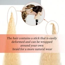 38英寸合成馬尾彈性包圍馬尾,長波浪分層合成金色假馬尾髮套,女性髮套延伸 - 金色 - 查看 4