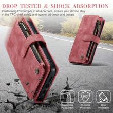 CASEME 復古錢包手機夾磁性手機殼防震pu皮革手機保護殼帶掛繩適用於三星iphone等手機 - 藍色 - 查看 10