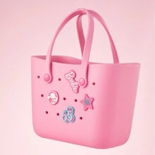 Miniso Túi tote họa tiết hoạt hình Barbie Shining Collection Hole Túi đựng đồ ăn trưa đi học Túi dã ngoại du lịch di động (Màu hồng) - Màu Hồng baby - Xem 7