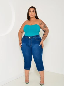 Women Jeans - 藍色牛仔褲 - 查看 3