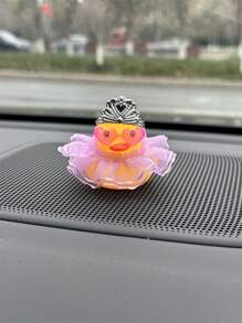 1pc Cute Duck Shaped Car Dashboard Decor - Yellow - View 2