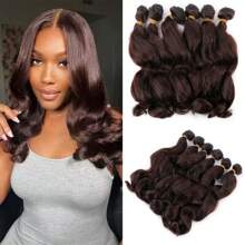 Loose Deep Wave Bundles Synthetic Hair Weave Bundles 6pcs/Pack Bundles Hair Extensions 14 Inch Bundles For Women