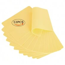 12片空白紋身皮膚練習- 6"x8"兩面紋身練習皮膚套裝,矽膠墊紋身微穿練習皮膚,適合初學者（0.12cm 厚度） - 黃色 - 查看 1