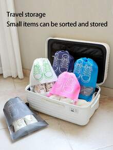 旅行鞋收納袋防塵防潮防霉透明鞋裝袋，商務旅行和旅遊必備 - 粉色 - 查看 3