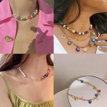 4/6/8/10mm彩色花卉燈工玻璃珠印花玻璃圓珠散珠,適用於自製手鍊、項鍊、耳環等珠寶配件、用品 - 彩色 - 查看 5