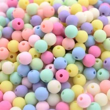 6/8/10/12/14mm Macaron Color Matte Acrylic Beads Round Spacer Loose Beads For Jewelry Making DIY Bracelet Necklace Crafts Accessories