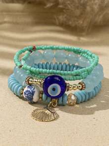 4pcs Boho Ngày lễ Phong cách Thủ công Bộ vòng đeo tay Với Vượt qua , Mắt ác , Hamsa , Lòng bàn tay , , Tua , lột vỏ Và Cơm Hạt , Hoàn hảo Đối với Của phụ nữ Mỗi ngày , Giải trí , Kỳ nghỉ , Buổi tiệc Mặc In Mùa Xuân Và Mùa hè - Nhiều màu - Xem 9