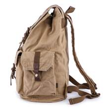 Gootium Canvas Backpack Rucksack Vintage Style Casual Daypack, Unisex - Khaki - View 3
