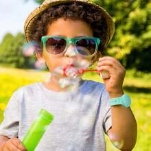 2 Pack Waterproof Airtag Bracelet, Compatible With Apple AirTag, Soft Adjustable Airtag Wristband, Airtag Watch Band For Kids Toddlers Babies Elderly(AirTag Not Included) - Light Blue & Pink - View 4