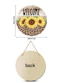 1pc Welcome Sign Wooden Hanging Decoration For Front Door, Home, Outdoor, Spring Decor - Yellow - View 2