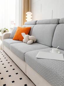 1pc Chenille Fabric Sofa Cushion Cover, Simple, Modern, Anti-Skid Seat Pad For All Seasons
