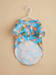 Áo kiểu Hawaii cho chó màu xanh dương, vàng, hồng với họa tiết dứa, hồng hạc, lá cọ, dừa, thích hợp cho các giống chó lớn như Chow Chow, Golden Retriever vào mùa hè. - Màu xanh lam - Xem 4