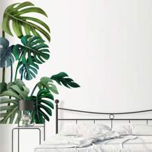 Pegatinas De Pared Fáciles De Instalar De Hojas Verdes Tropicales: Superficie De Vinilo Brillante, Decoración De Hogar Temática Natural Vibrante - ¡opción Ideal Para Superficies De Plástico!