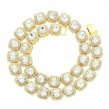 1 bộ 13mm Chiều rộng Châu Âu & Châu Mỹ Hip-hop Phong cách Hình vuông Kim cương Trang trí Dây chuyền & Vòng tay Bộ , Hoàn hảo Qủa tặng Cho bạn trai Đối với Câu lạc bộ đêm Nhảy múa Hoặc Hip-hop Đường phố Nhảy - Vàng - Xem 8